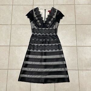 JS Collection Nude black lace dress